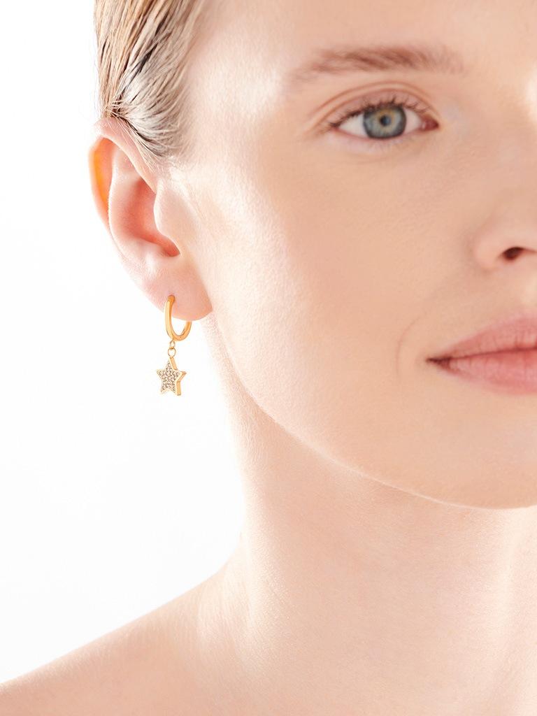 Elixa KOLCZYKI ZE STALI SZLACHETNEJ Z KRYSZTAŁAMI - GWIAZDY EL534-4662