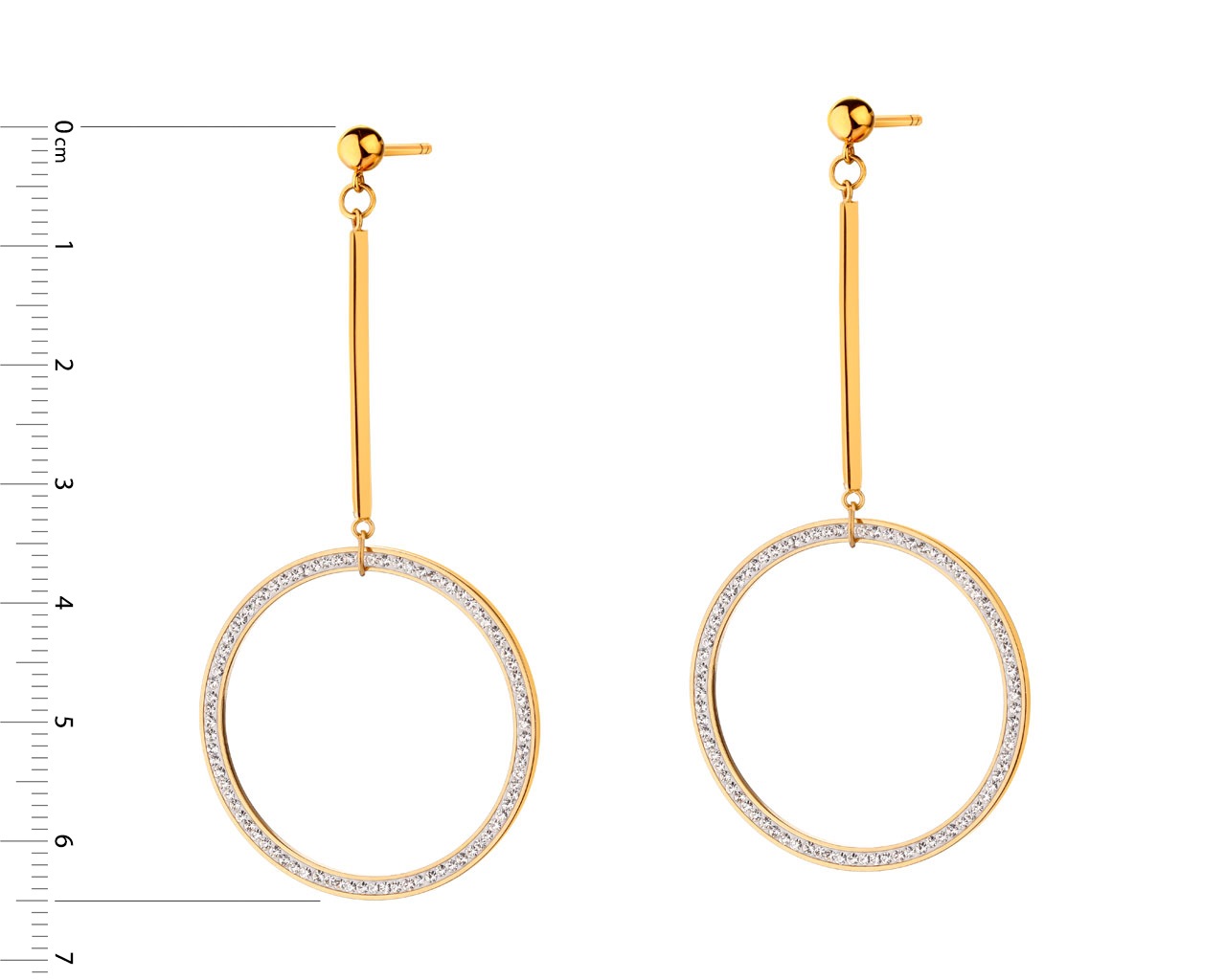 Elixa KOLCZYKI ZE STALI SZLACHETNEJ Z KRYSZTAŁAMI - KOŁA EL524-0446