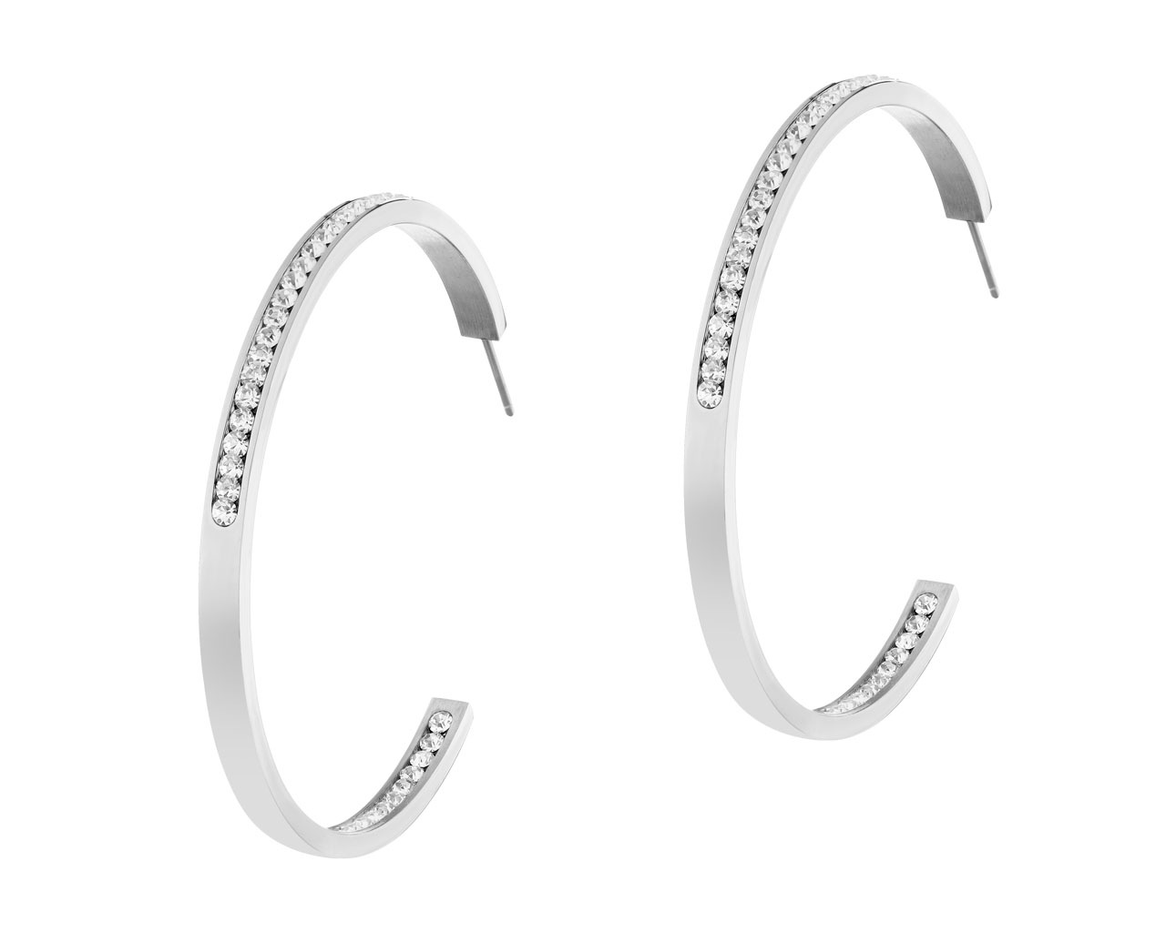 elixa KOLCZYKI ZE STALI SZLACHETNEJ Z KRYSZTAŁAMI - KOŁA EL534-4698