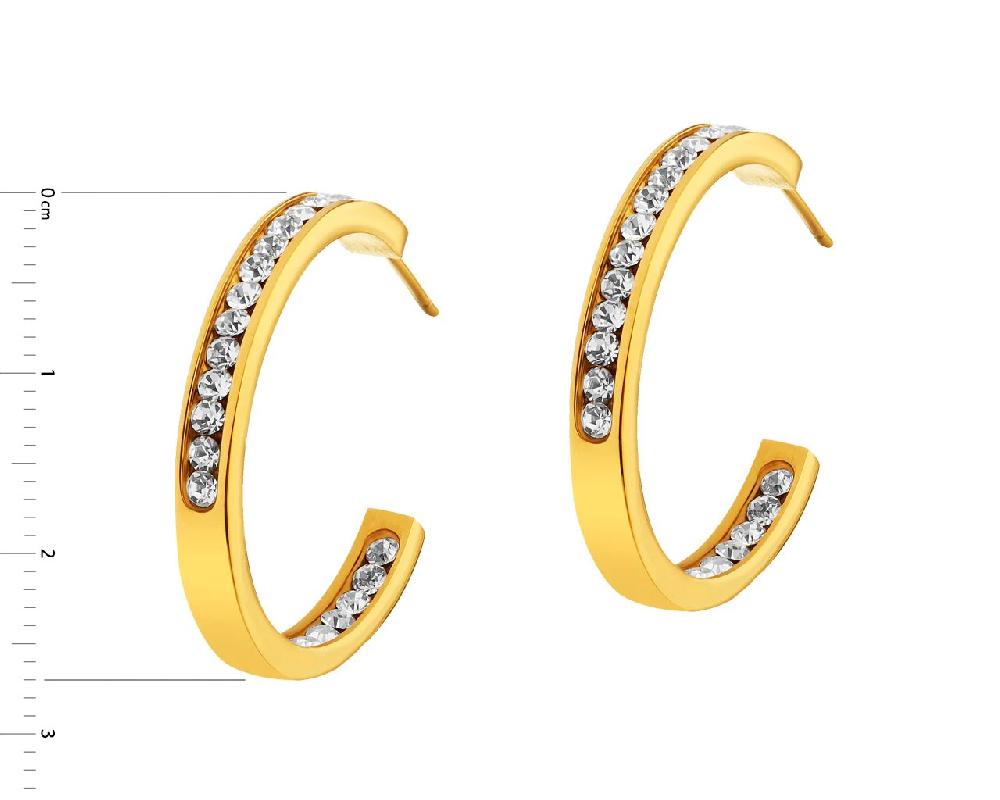 Elixa KOLCZYKI ZE STALI SZLACHETNEJ Z KRYSZTAŁAMI - KOŁA EL534-4697