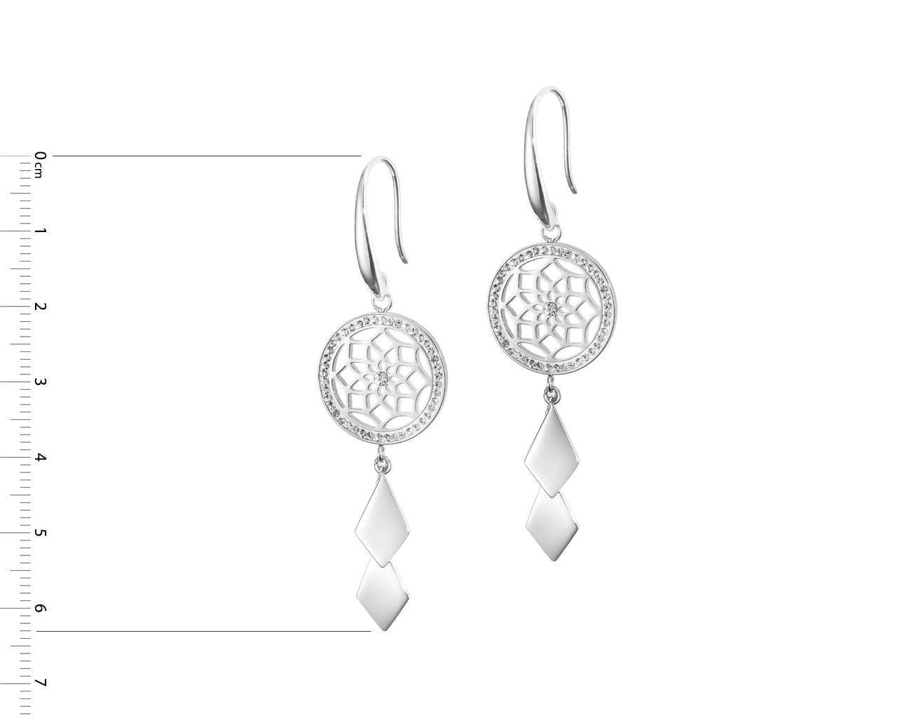 Elixa KOLCZYKI ZE STALI SZLACHETNEJ Z KRYSZTAŁAMI - ŁAPACZ SNÓW EL524-2949