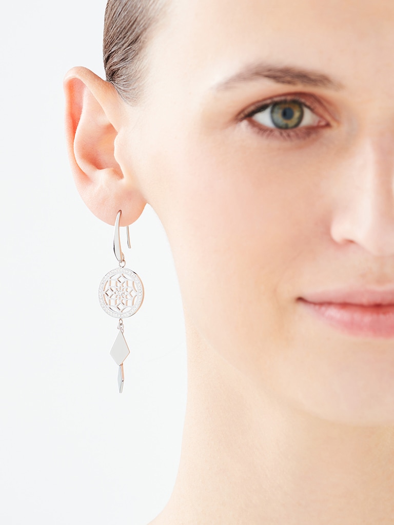 Elixa KOLCZYKI ZE STALI SZLACHETNEJ Z KRYSZTAŁAMI - ŁAPACZ SNÓW EL524-2949