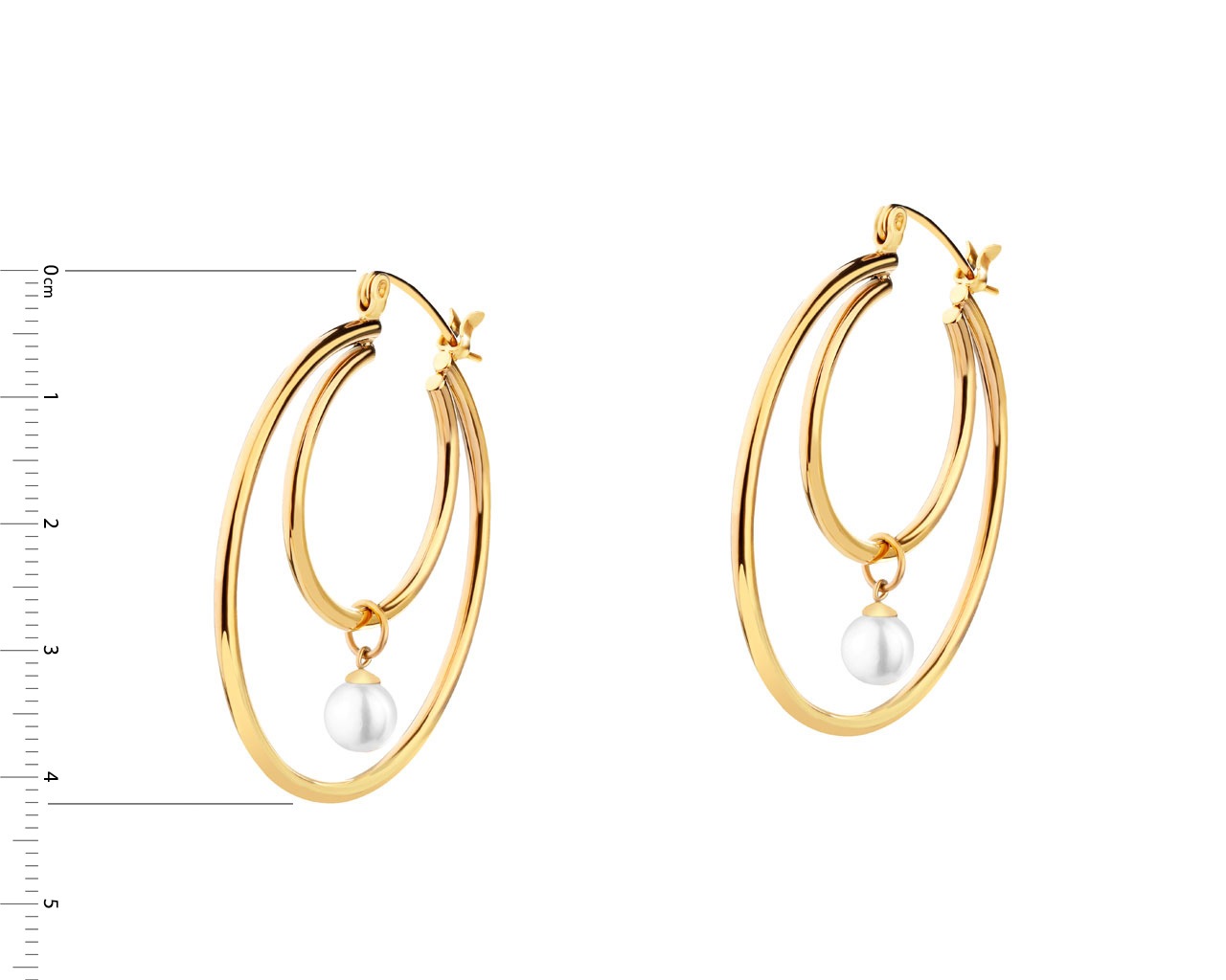 Elixa KOLCZYKI ZE STALI SZLACHETNEJ Z PERŁAMI EL531-1213