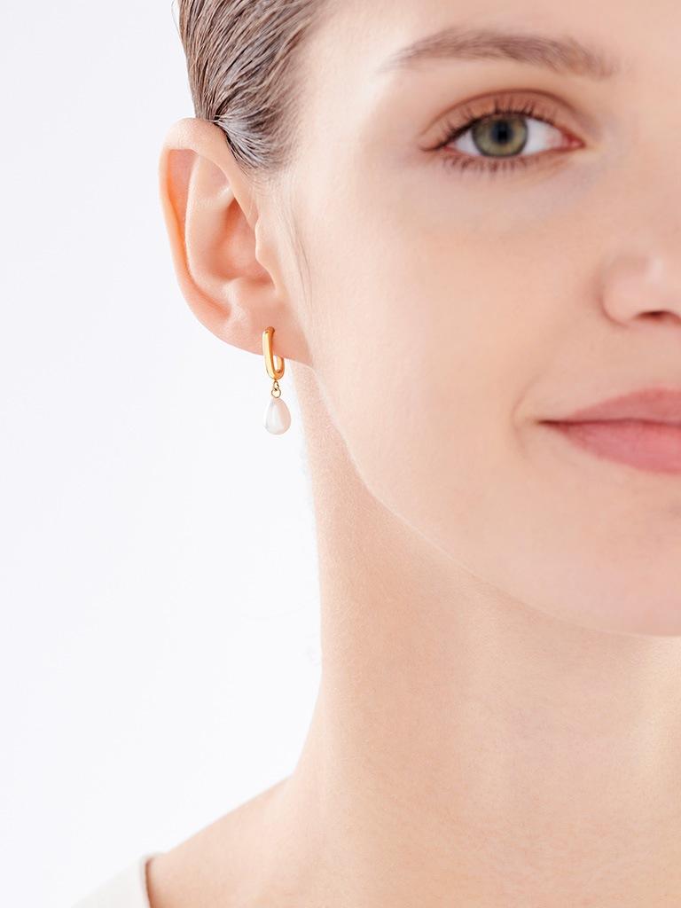 Elixa KOLCZYKI ZE STALI SZLACHETNEJ Z PERŁAMI EL531-3481