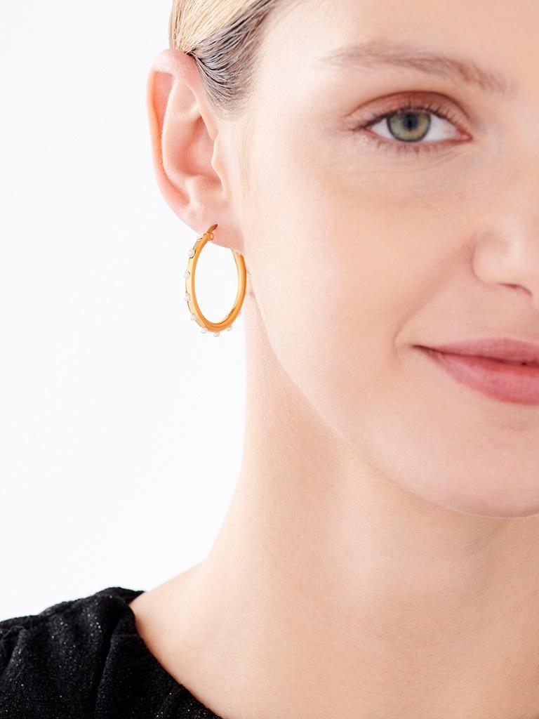 Elixa KOLCZYKI ZE STALI SZLACHETNEJ Z PERŁAMI EL531-3494