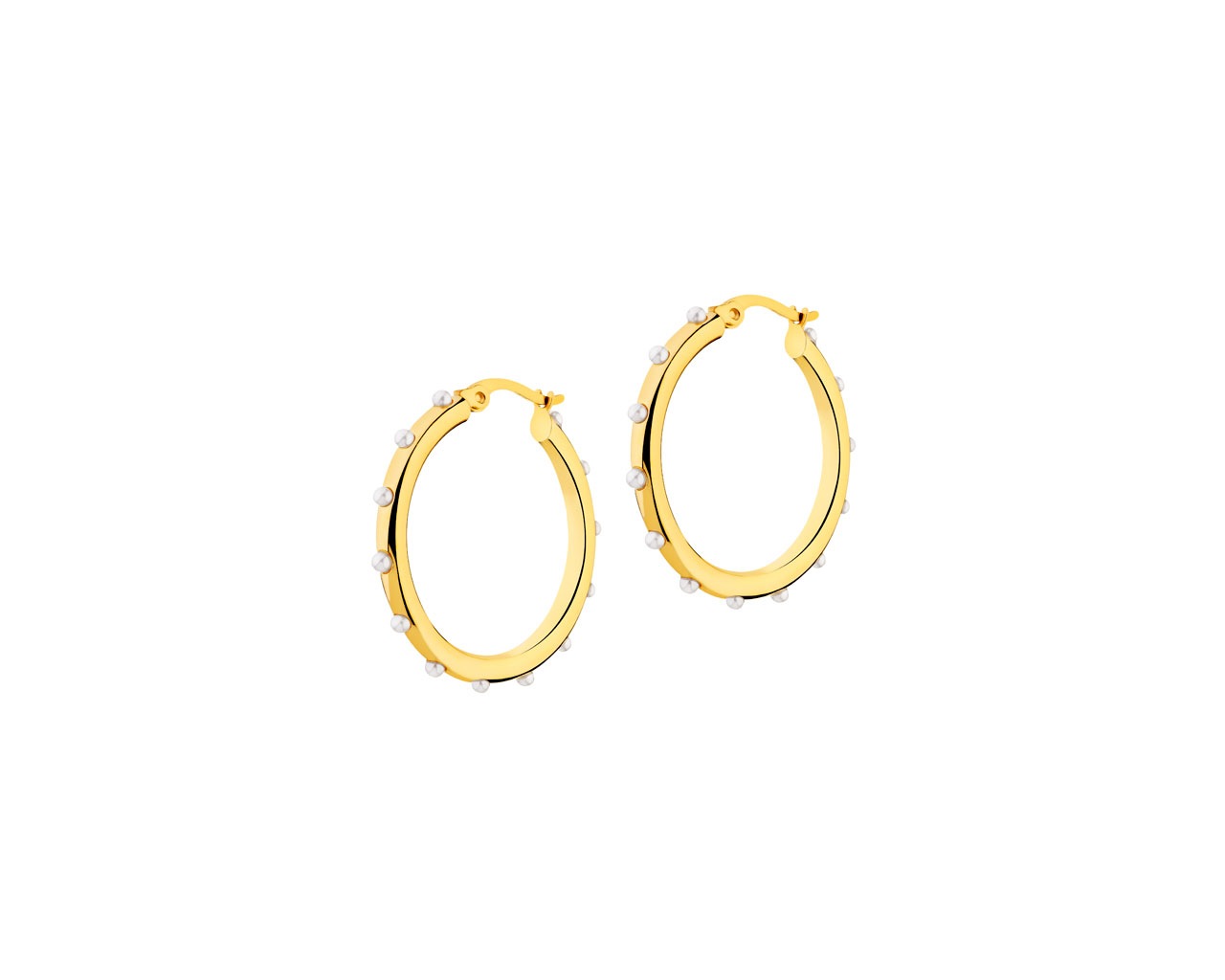 elixa KOLCZYKI ZE STALI SZLACHETNEJ Z PERŁAMI EL531-3494