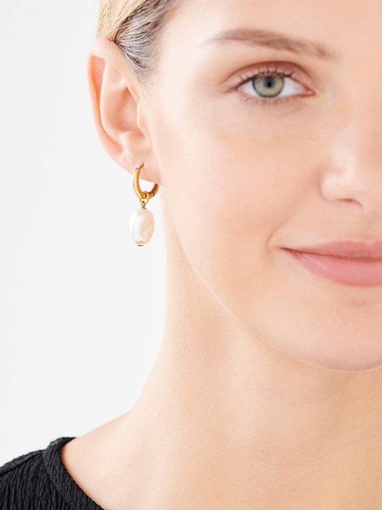 Elixa KOLCZYKI ZE STALI SZLACHETNEJ Z PERŁAMI EL532-6823