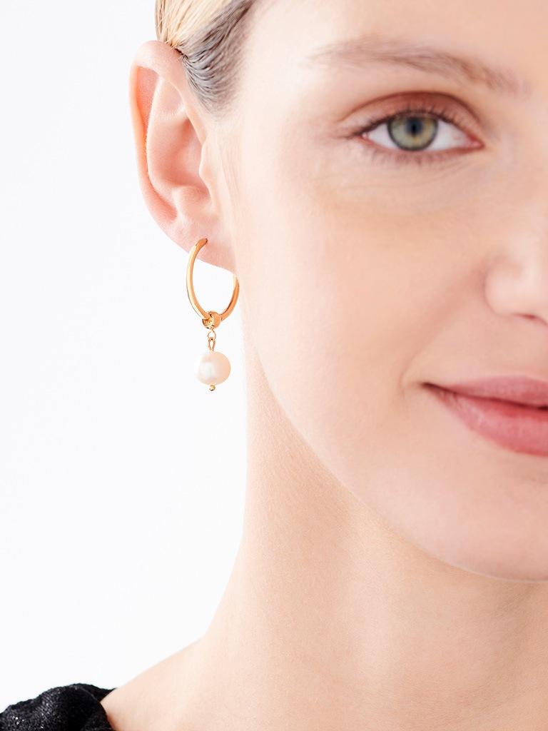 Elixa KOLCZYKI ZE STALI SZLACHETNEJ Z PERŁAMI EL533-0349