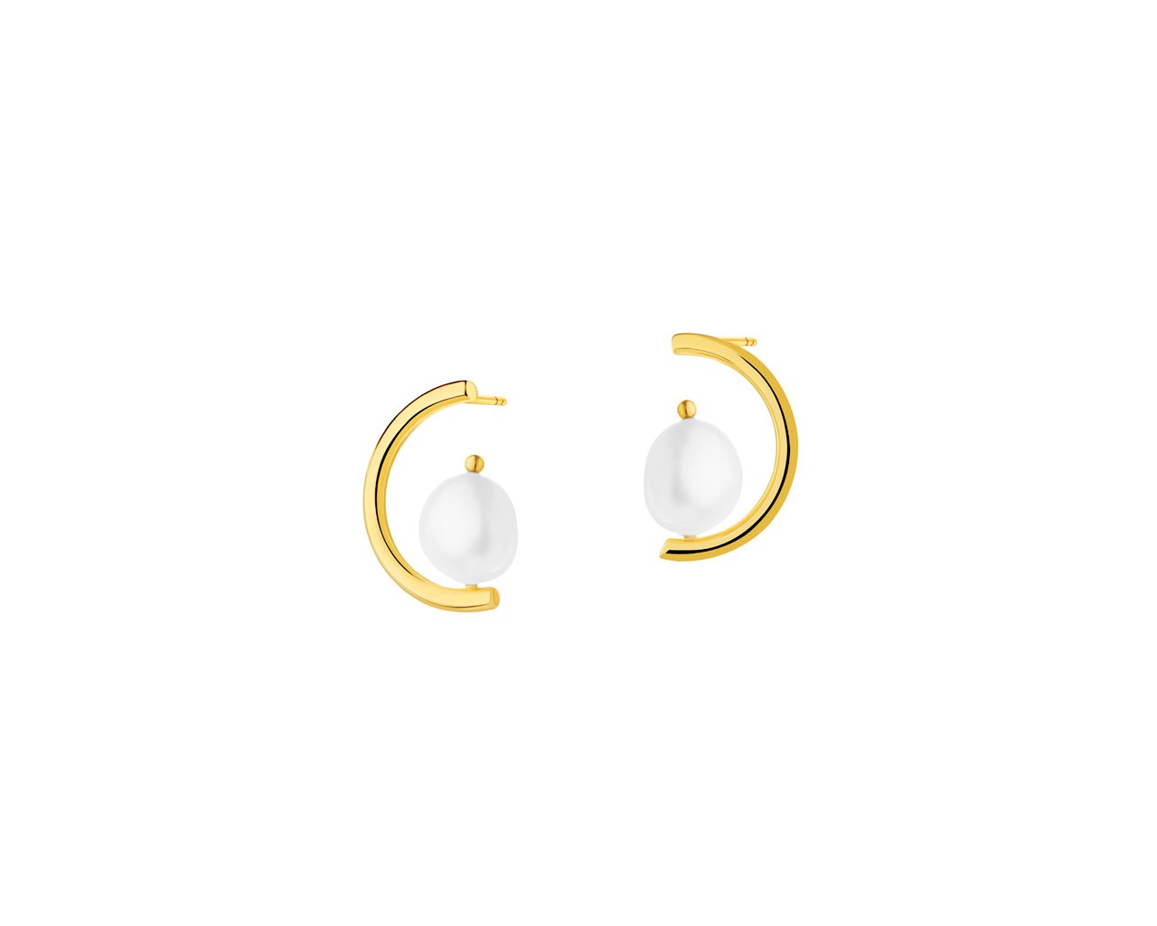 elixa KOLCZYKI ZE STALI SZLACHETNEJ Z PERŁAMI EL533-0350