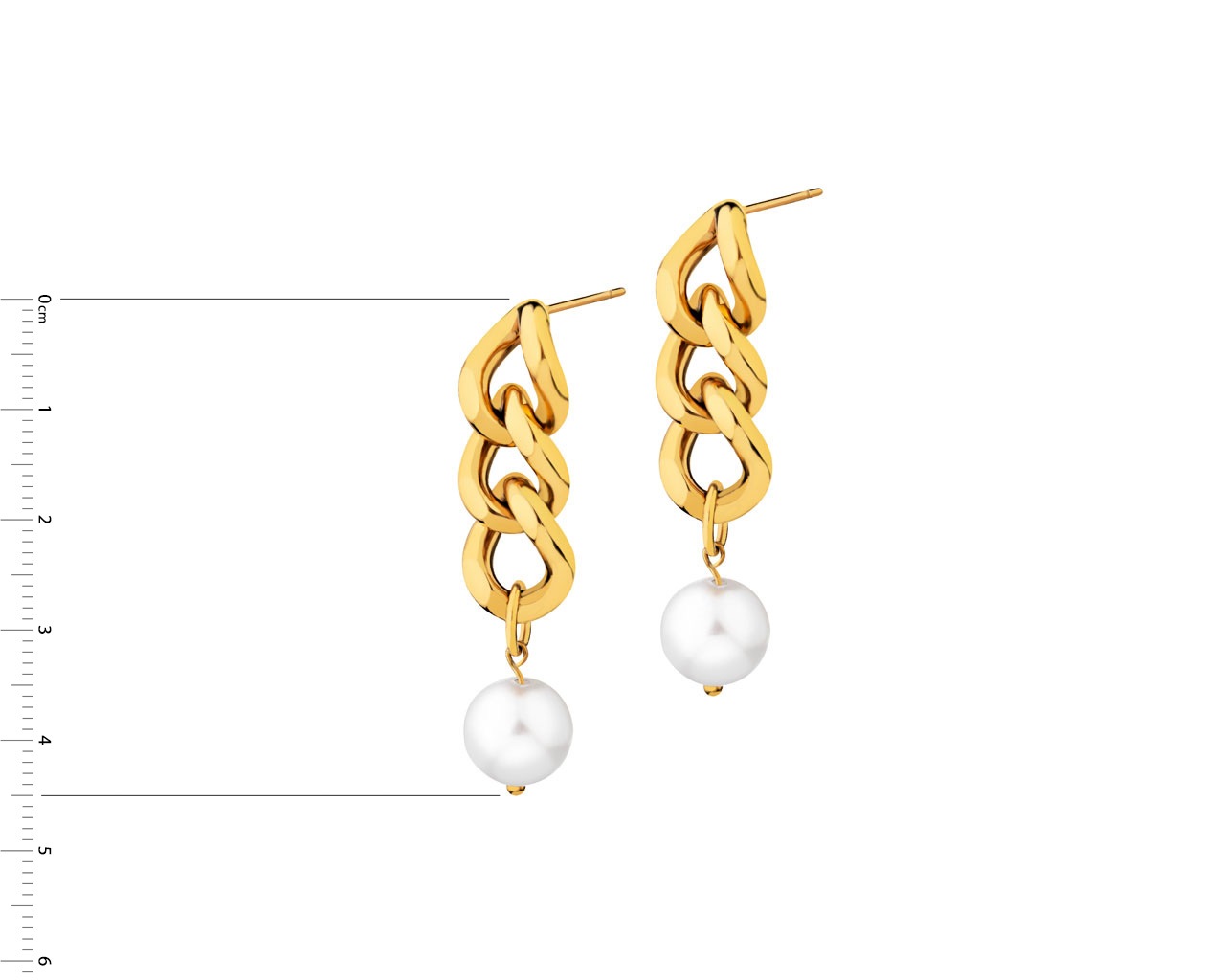 Elixa KOLCZYKI ZE STALI SZLACHETNEJ Z PERŁAMI EL533-4967