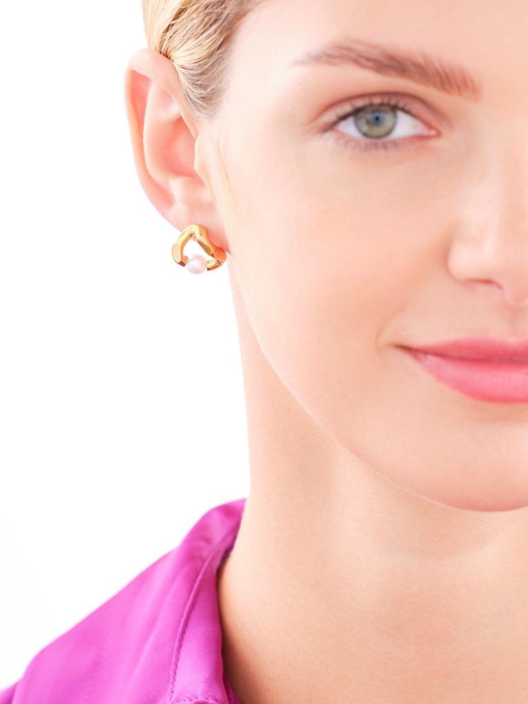 Elixa KOLCZYKI ZE STALI SZLACHETNEJ Z PERŁAMI EL534-7118