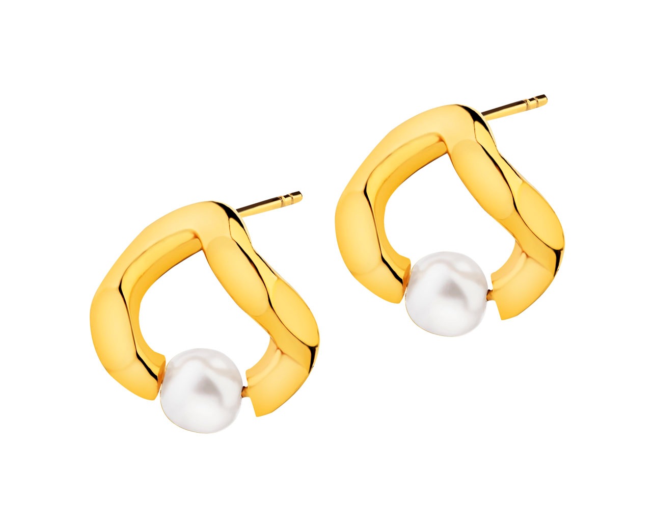 elixa KOLCZYKI ZE STALI SZLACHETNEJ Z PERŁAMI EL534-7118