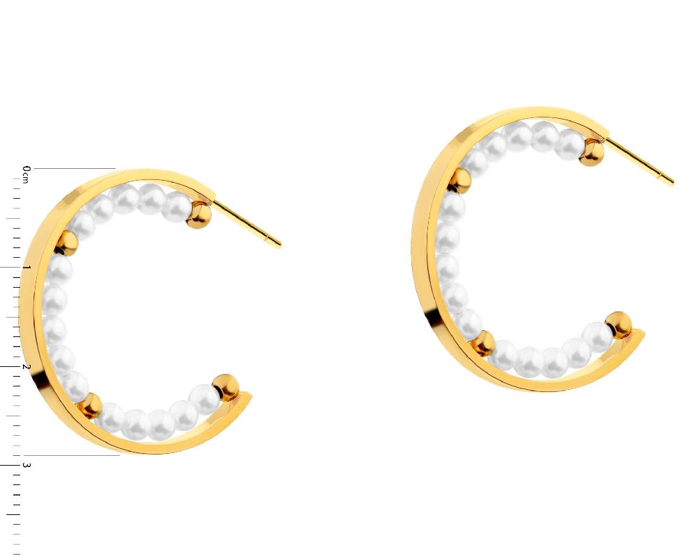 Elixa KOLCZYKI ZE STALI SZLACHETNEJ Z PERŁAMI EL536-5088