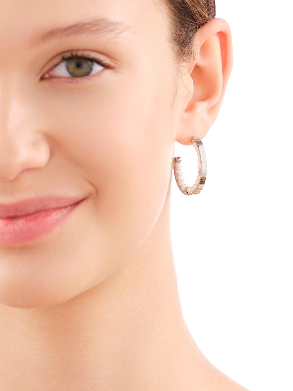 Elixa KOLCZYKI ZE STALI SZLACHETNEJ Z PERŁAMI EL536-5093