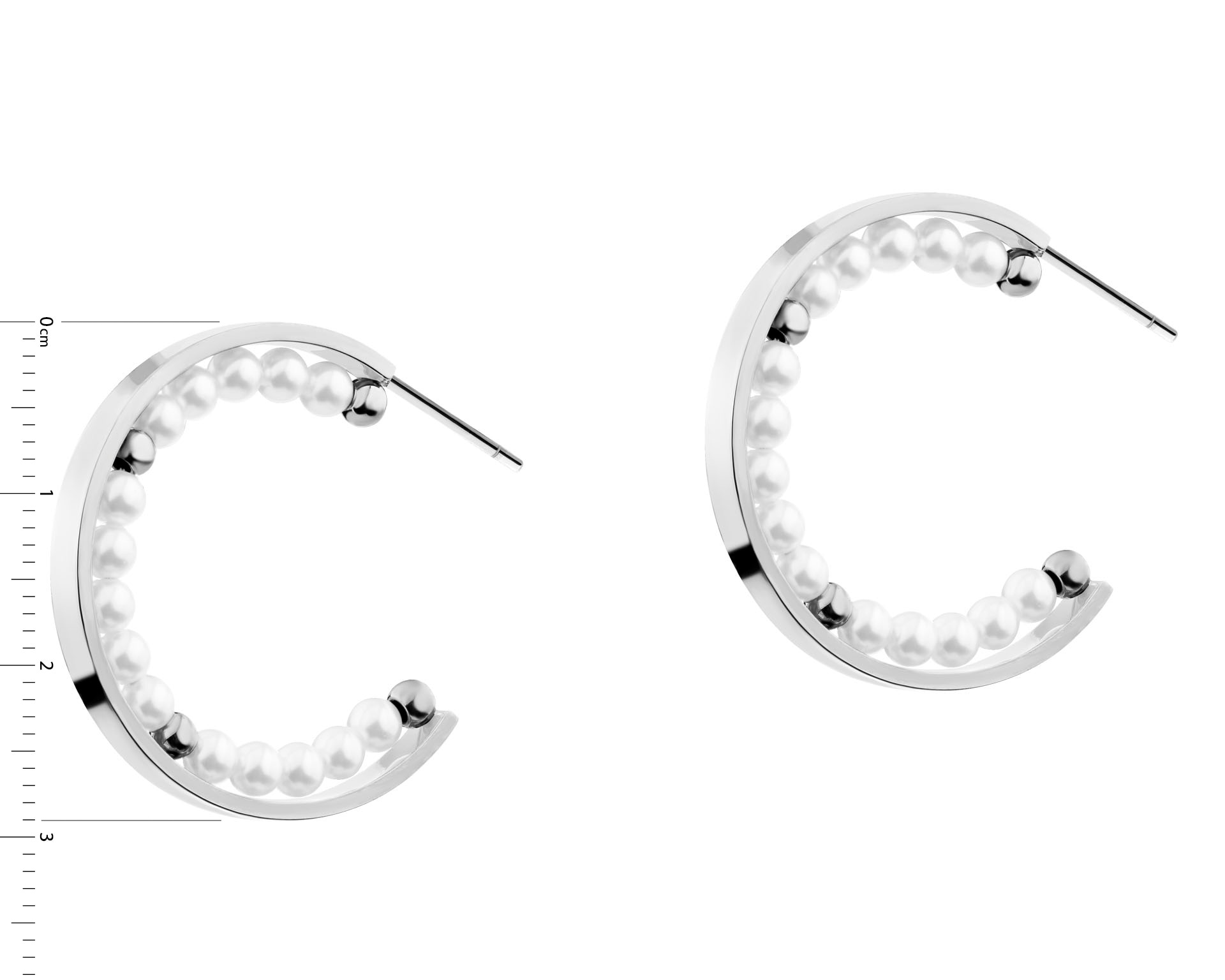 Elixa KOLCZYKI ZE STALI SZLACHETNEJ Z PERŁAMI EL536-5093