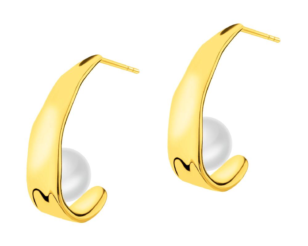 elixa KOLCZYKI ZE STALI SZLACHETNEJ Z PERŁAMI EL537-2232