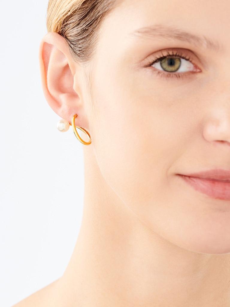 Elixa KOLCZYKI ZE STALI SZLACHETNEJ Z PERŁAMI SYNTETYCZNYMI EL532-5244