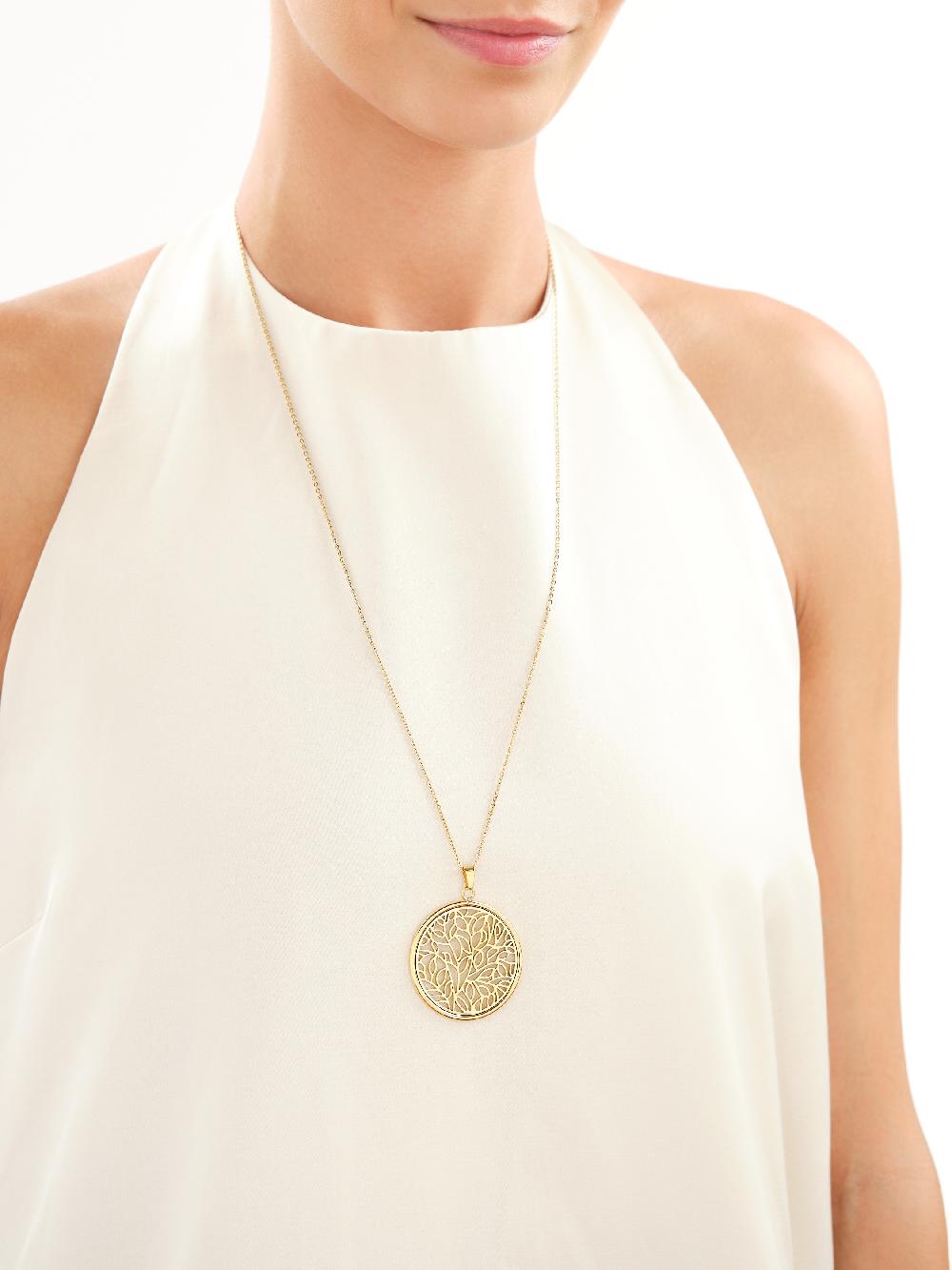 Elixa NASZYJNIK ZE STALI SZLACHETNEJ - KOŁO LIŚCIE EL536-5104