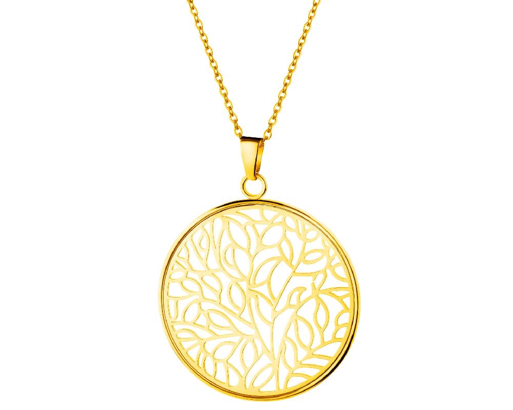 elixa NASZYJNIK ZE STALI SZLACHETNEJ - KOŁO LIŚCIE EL536-5104