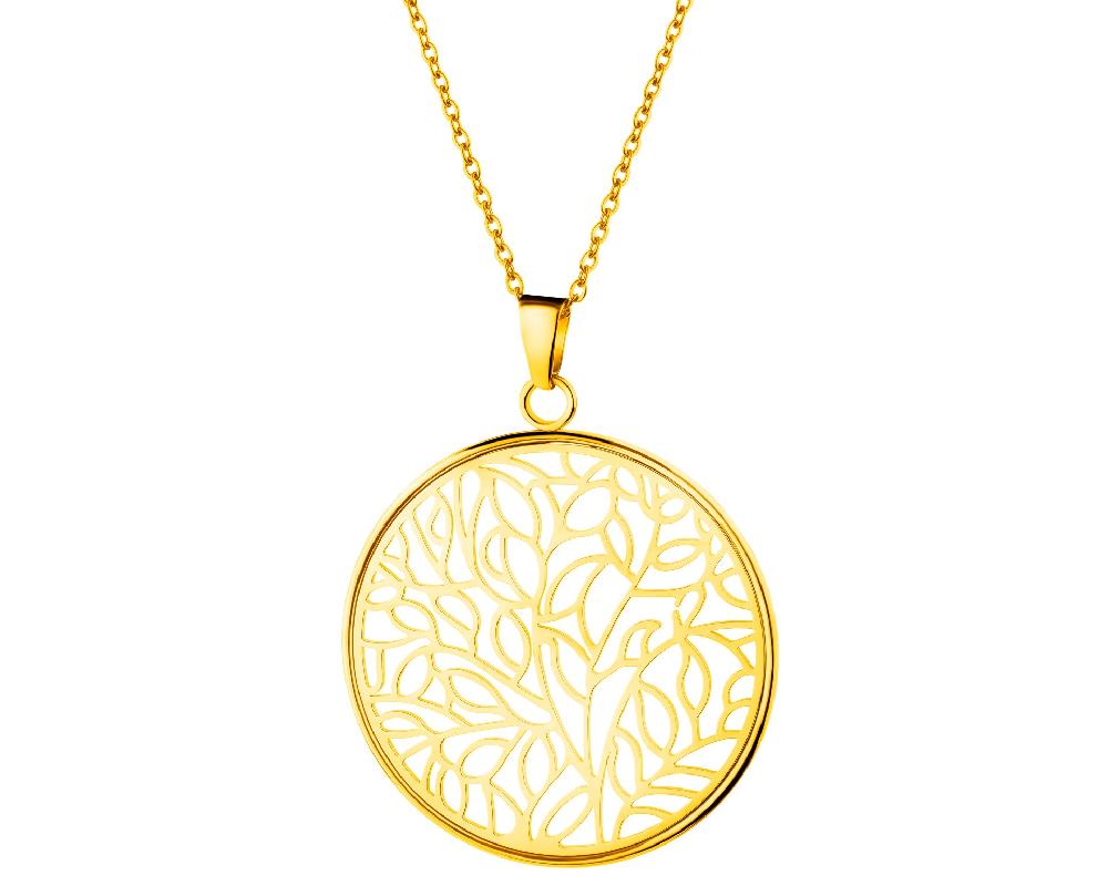 elixa NASZYJNIK ZE STALI SZLACHETNEJ - KOŁO LIŚCIE EL536-5104