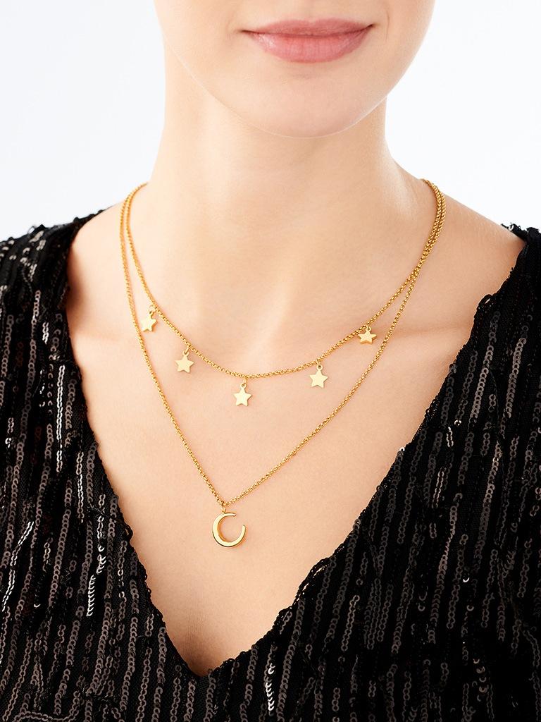 Elixa NASZYJNIK ZE STALI SZLACHETNEJ - KSIĘŻYC GWIAZDY EL532-5073