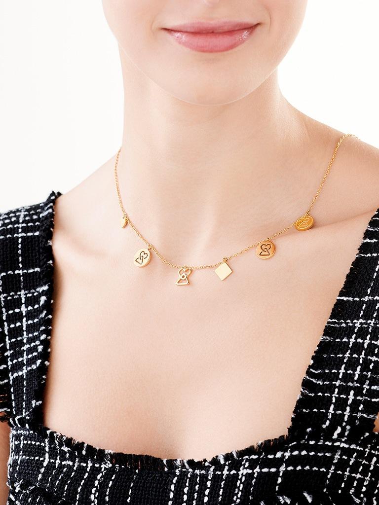 Elixa NASZYJNIK ZE STALI SZLACHETNEJ - SERCA TRÓJKĄTY KWADRAT EL534-3357