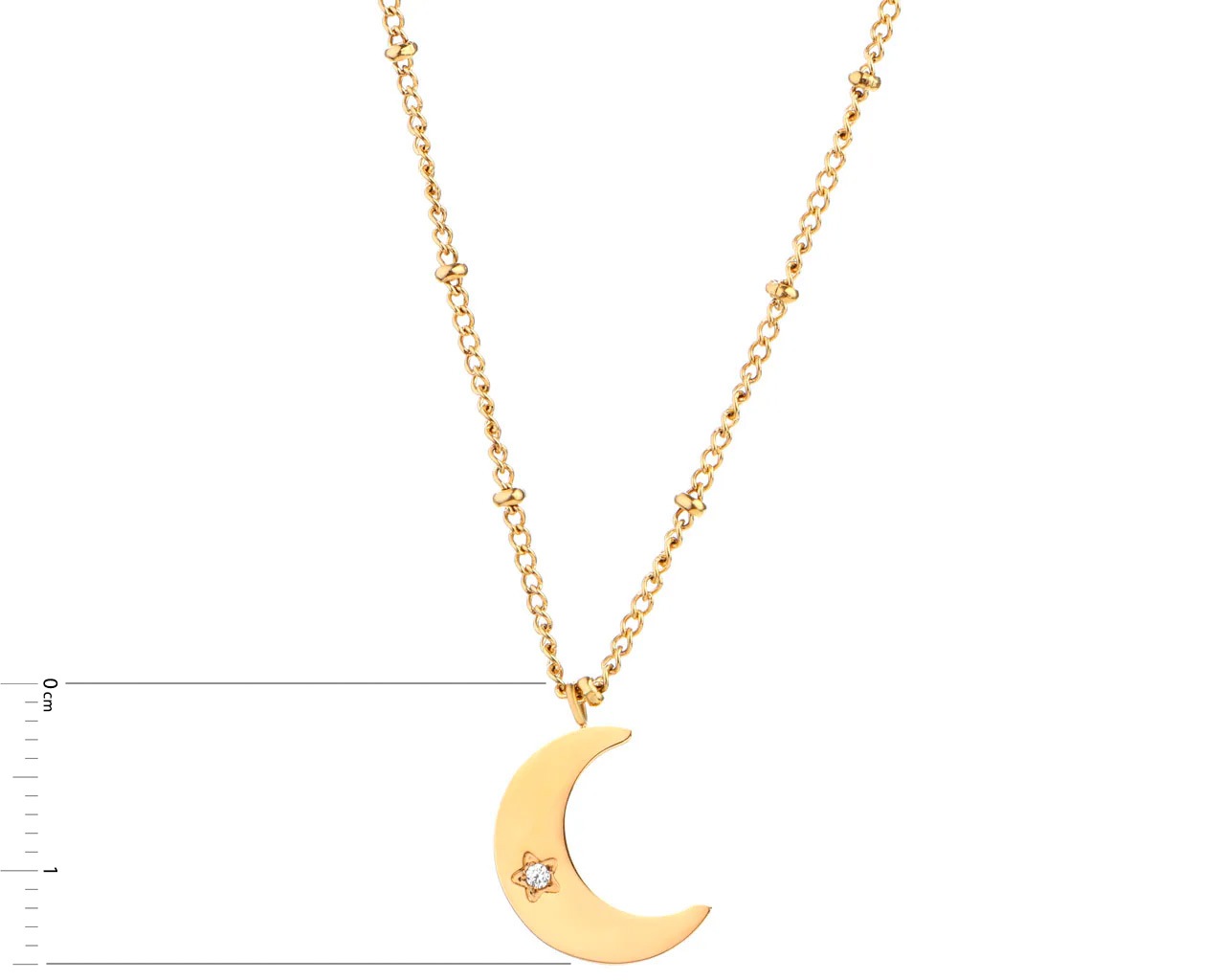 Elixa NASZYJNIK ZE STALI SZLACHETNEJ Z CYRKONIĄ - KSIĘŻYC EL534-4690