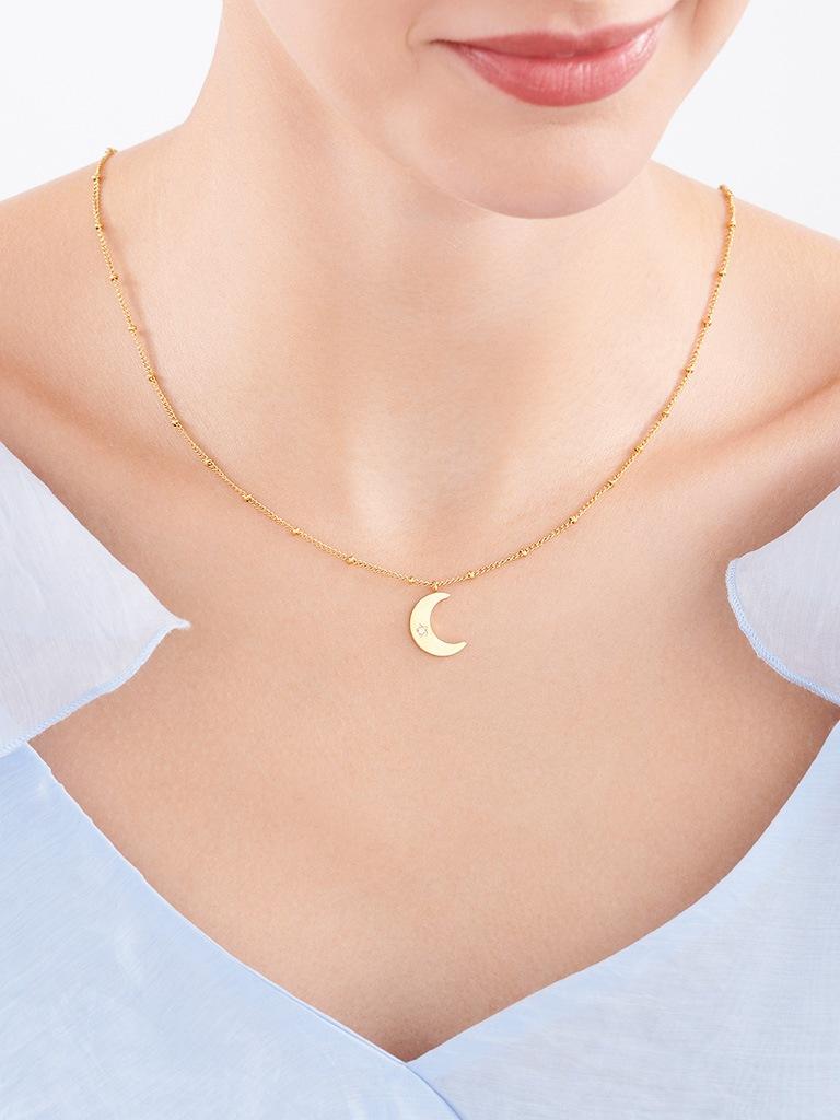 Elixa NASZYJNIK ZE STALI SZLACHETNEJ Z CYRKONIĄ - KSIĘŻYC EL534-4690