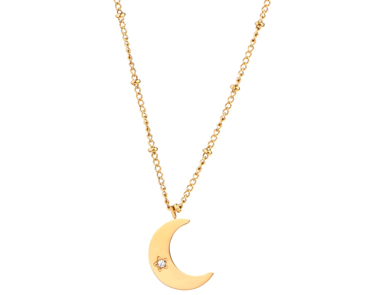 elixa NASZYJNIK ZE STALI SZLACHETNEJ Z CYRKONIĄ - KSIĘŻYC EL534-4690