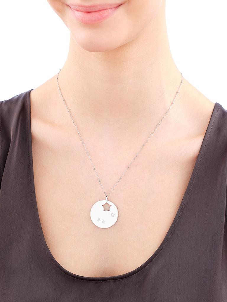 Elixa NASZYJNIK ZE STALI SZLACHETNEJ Z CYRKONIAMI - GWIAZDY EL535-9420