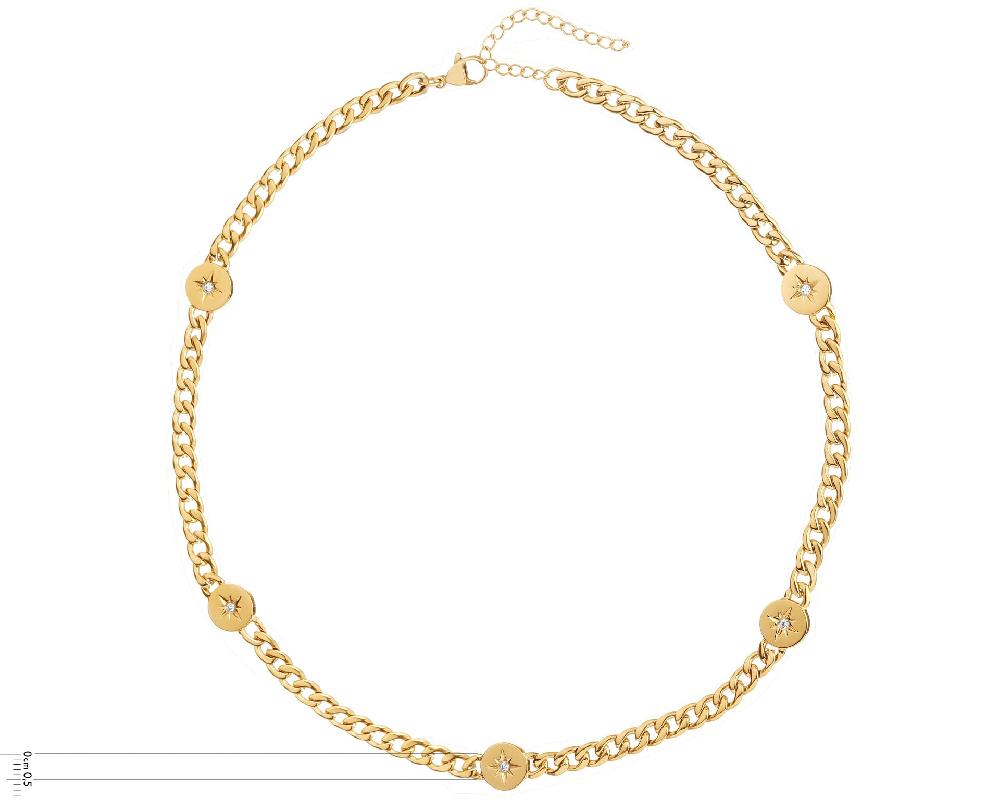 Elixa NASZYJNIK ZE STALI SZLACHETNEJ Z CYRKONIAMI - GWIAZDY EL536-7114