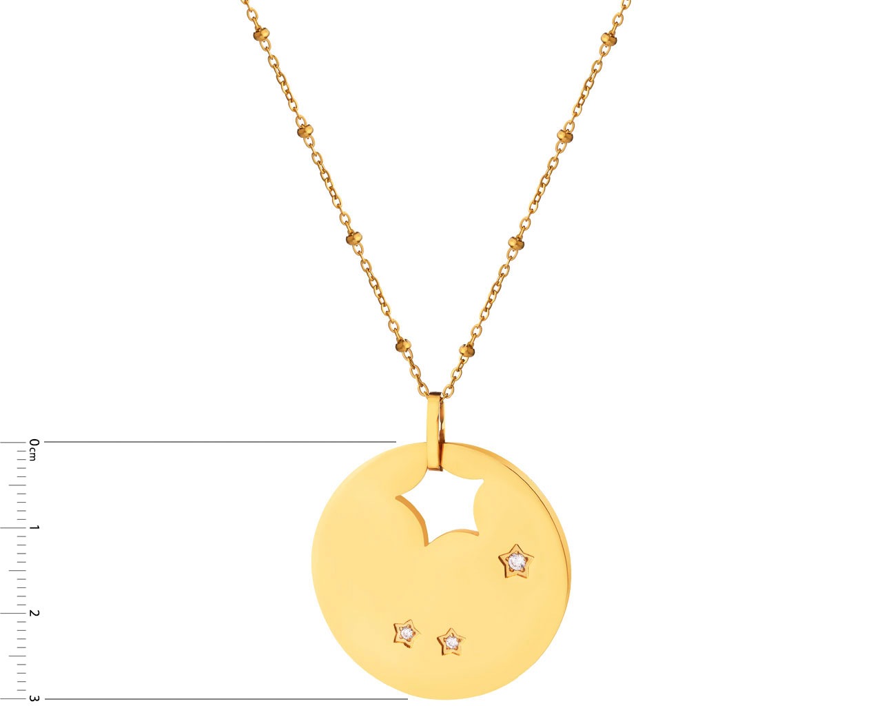 Elixa NASZYJNIK ZE STALI SZLACHETNEJ Z CYRKONIAMI - GWIAZDY EL535-9418