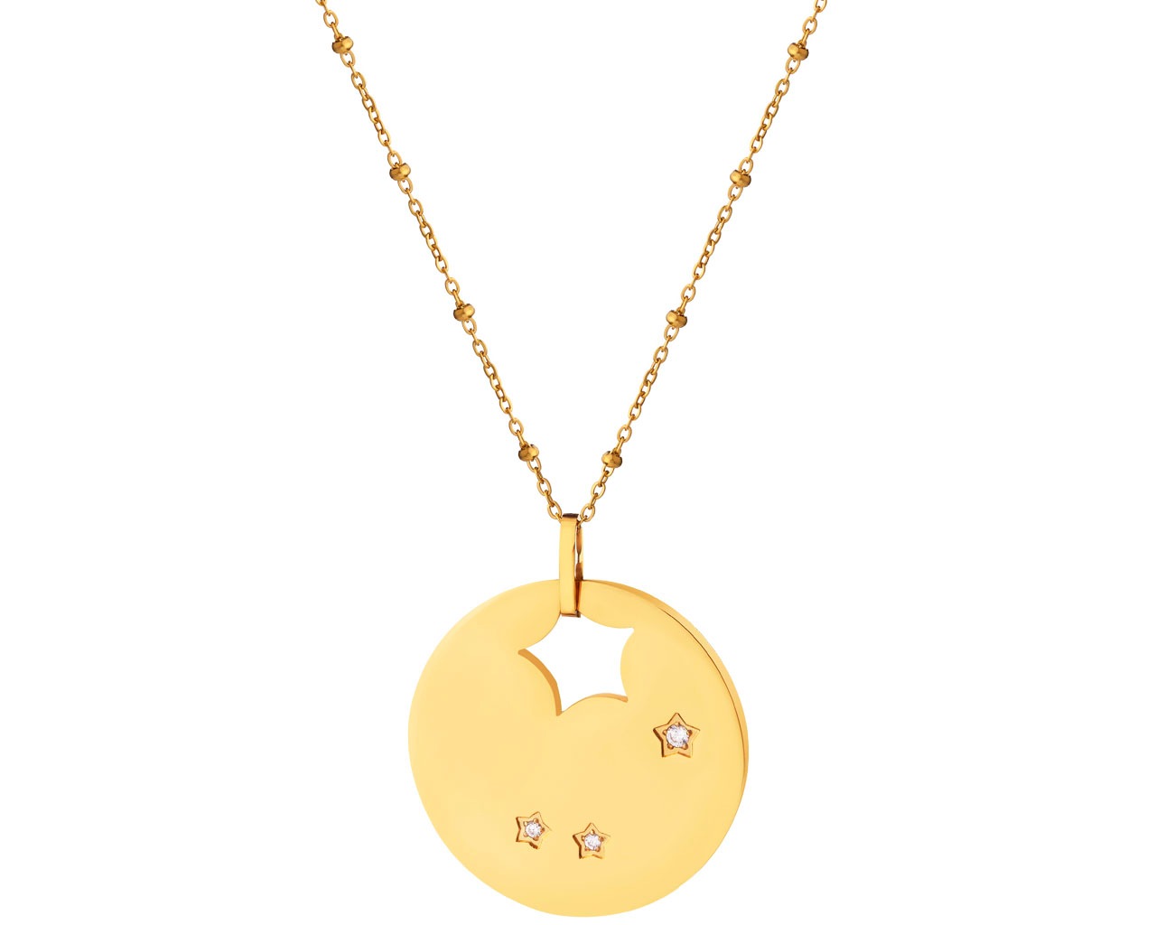 elixa NASZYJNIK ZE STALI SZLACHETNEJ Z CYRKONIAMI - GWIAZDY EL535-9418