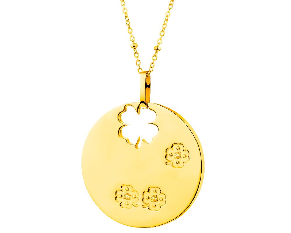 elixa NASZYJNIK ZE STALI SZLACHETNEJ Z CYRKONIAMI - KONICZYNA EL535-9882