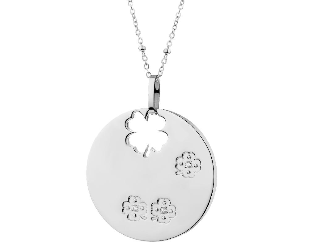 elixa NASZYJNIK ZE STALI SZLACHETNEJ Z CYRKONIAMI - KONICZYNA EL535-9829