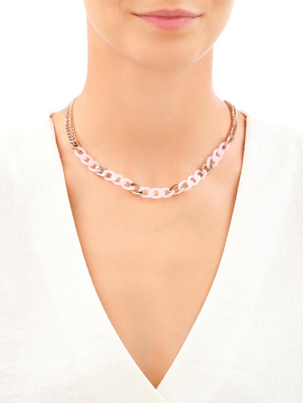 Elixa NASZYJNIK ZE STALI SZLACHETNEJ Z DETALAMI Z MASY ŻYWICZNEJ EL538-0592