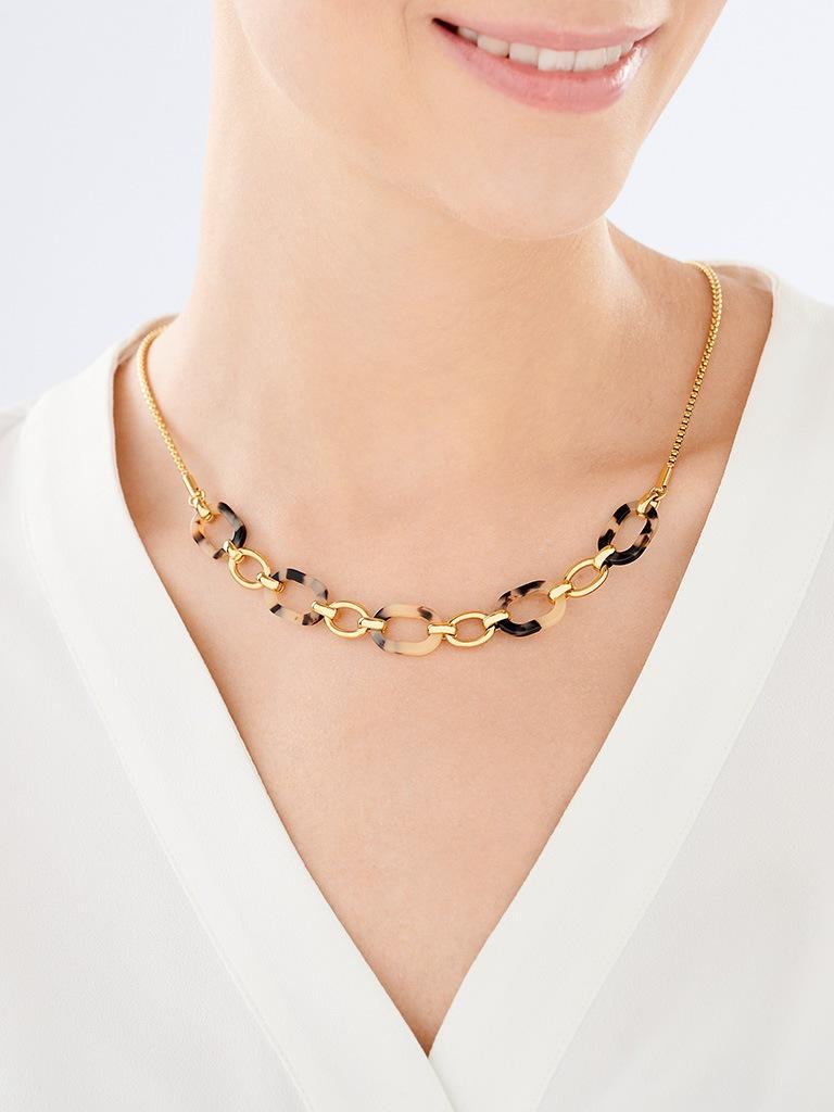 Elixa NASZYJNIK ZE STALI SZLACHETNEJ Z DETALAMI Z MASY ŻYWICZNEJ EL532-9975