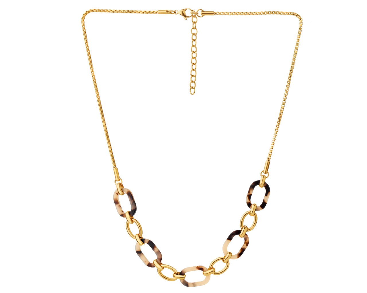 elixa NASZYJNIK ZE STALI SZLACHETNEJ Z DETALAMI Z MASY ŻYWICZNEJ EL532-9975