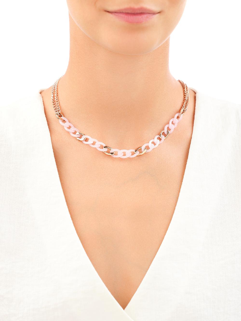 Elixa NASZYJNIK ZE STALI SZLACHETNEJ Z DETALAMI Z MASY ŻYWICZNEJ EL538-0592