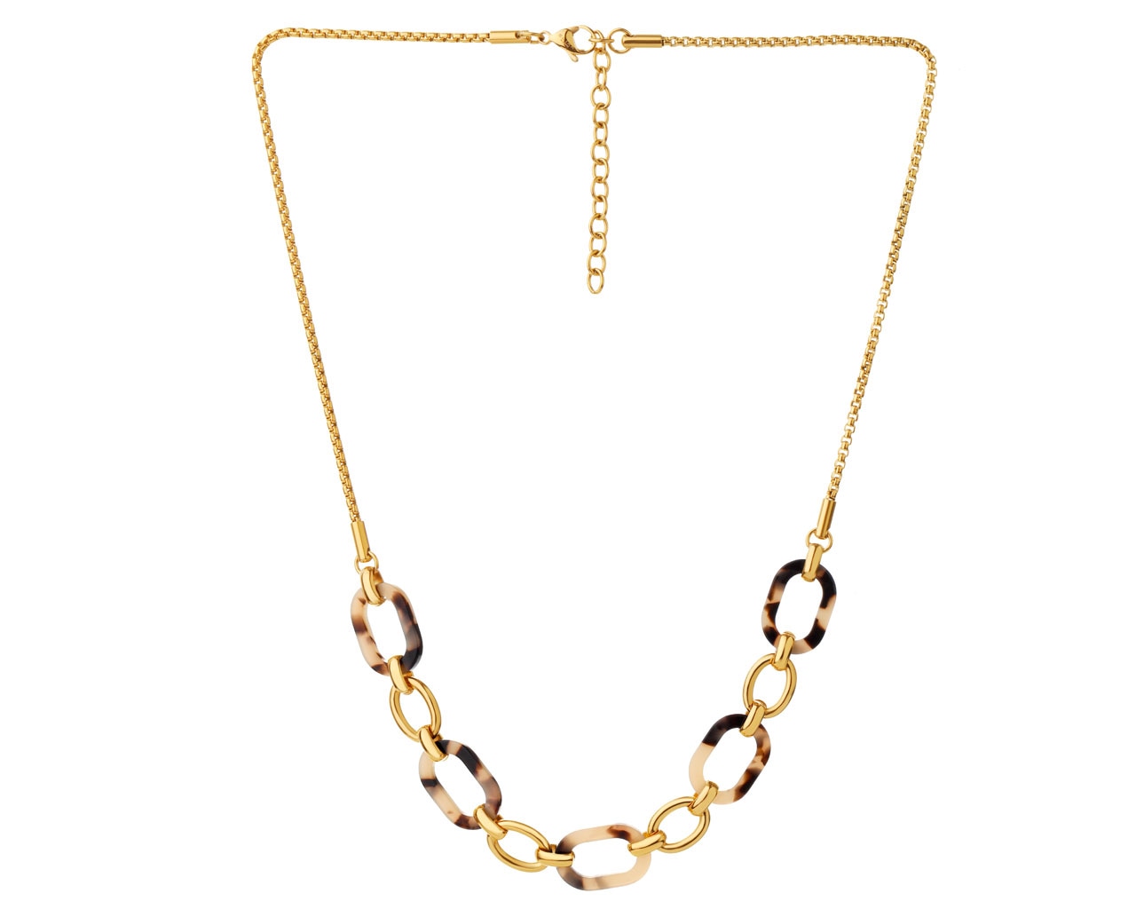 elixa NASZYJNIK ZE STALI SZLACHETNEJ Z DETALAMI Z MASY ŻYWICZNEJ EL532-9975