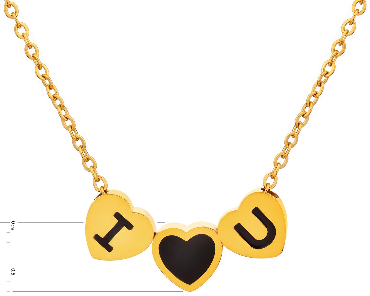 Elixa NASZYJNIK ZE STALI SZLACHETNEJ Z DETALAMI Z MASY ŻYWICZNEJ - SERCA EL534-6903