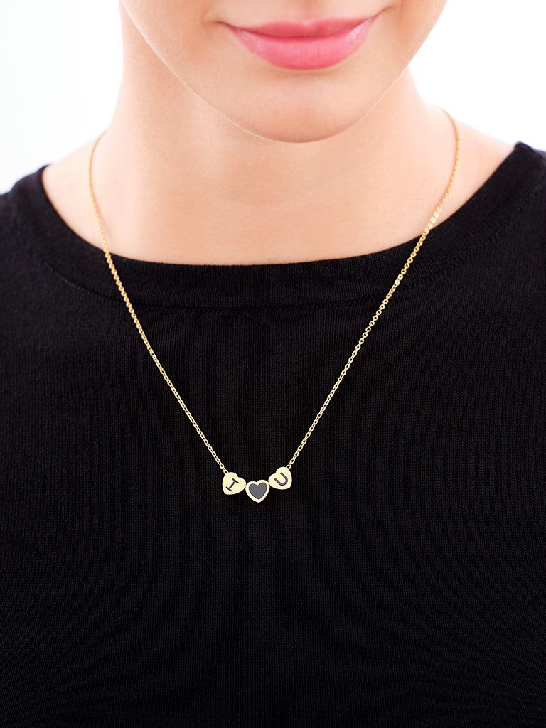 Elixa NASZYJNIK ZE STALI SZLACHETNEJ Z DETALAMI Z MASY ŻYWICZNEJ - SERCA EL534-6903