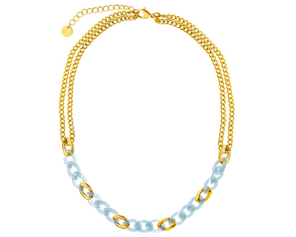 elixa NASZYJNIK ZE STALI SZLACHETNEJ Z DETALAMI Z MASY ŻYWICZNEJ EL538-0591