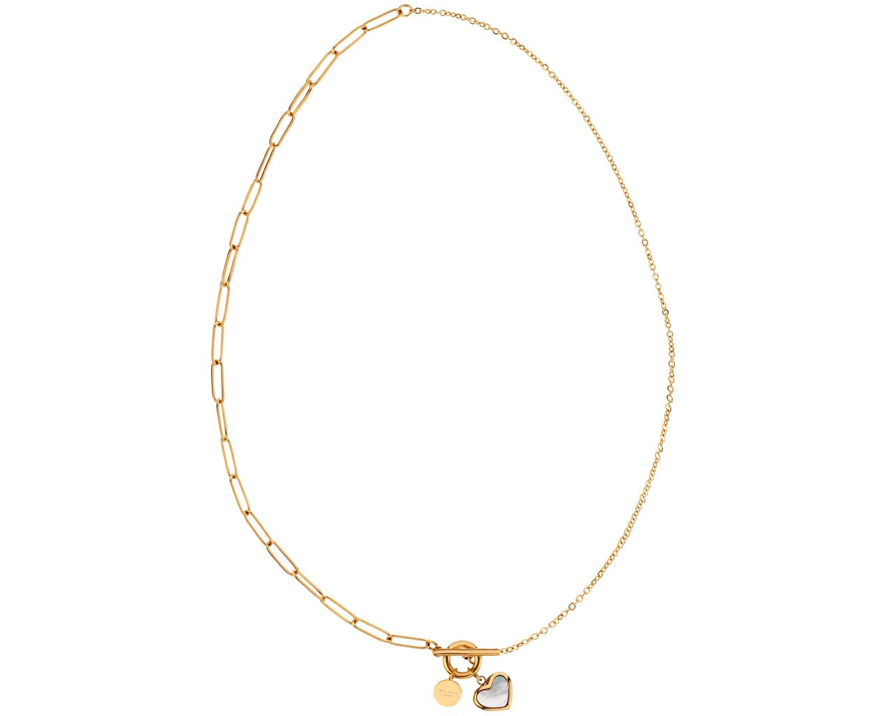 elixa NASZYJNIK ZE STALI SZLACHETNEJ Z EMALIĄ - SERCE EL531-7186