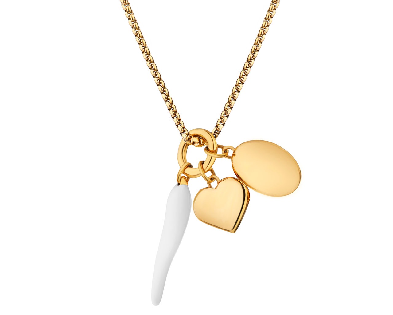 elixa NASZYJNIK ZE STALI SZLACHETNEJ Z EMALIĄ - SERCE EL535-9694