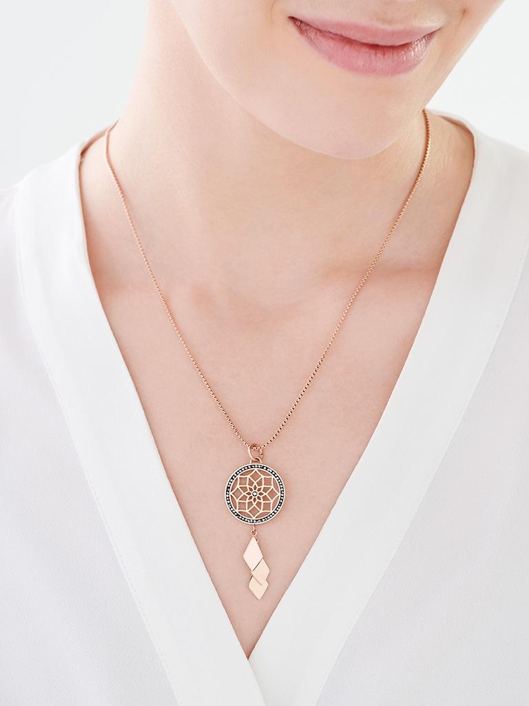 Elixa NASZYJNIK ZE STALI SZLACHETNEJ Z HEMATYTEM - ŁAPACZ SNÓW EL528-6599