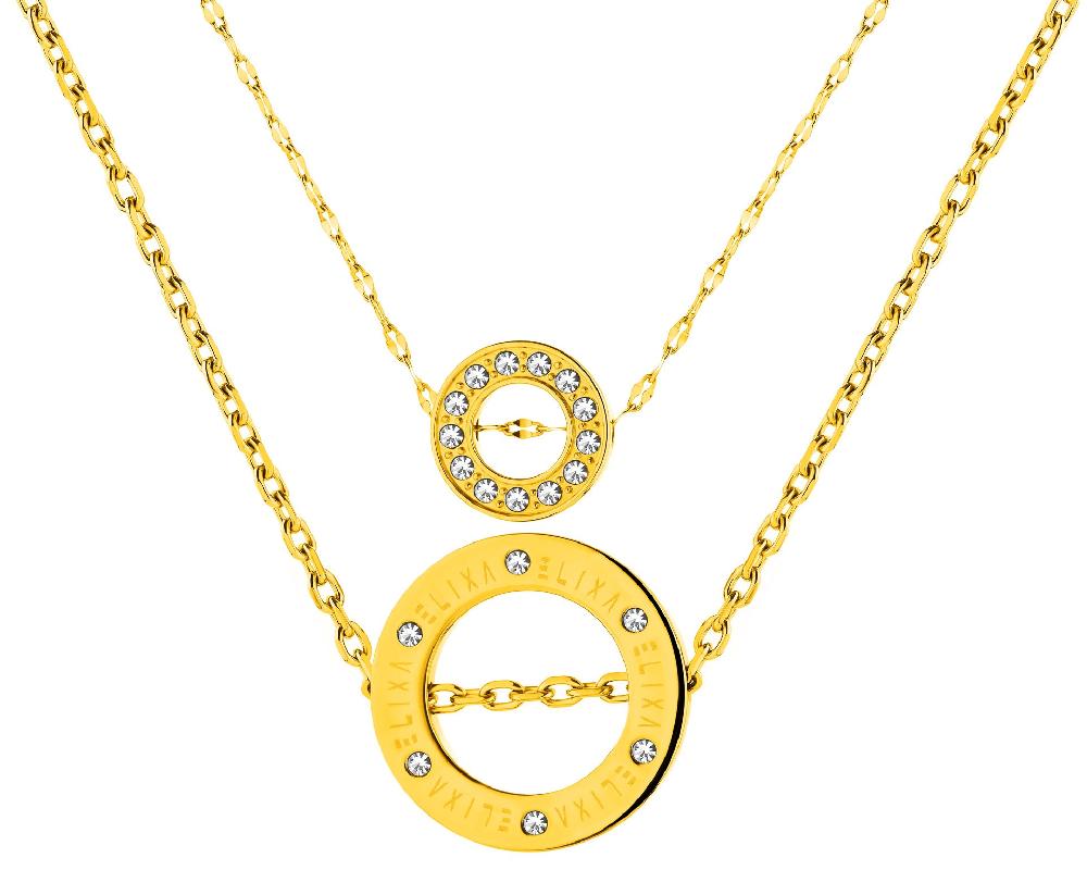 elixa NASZYJNIK ZE STALI SZLACHETNEJ Z KRYSZTAŁAMI EL538-9235