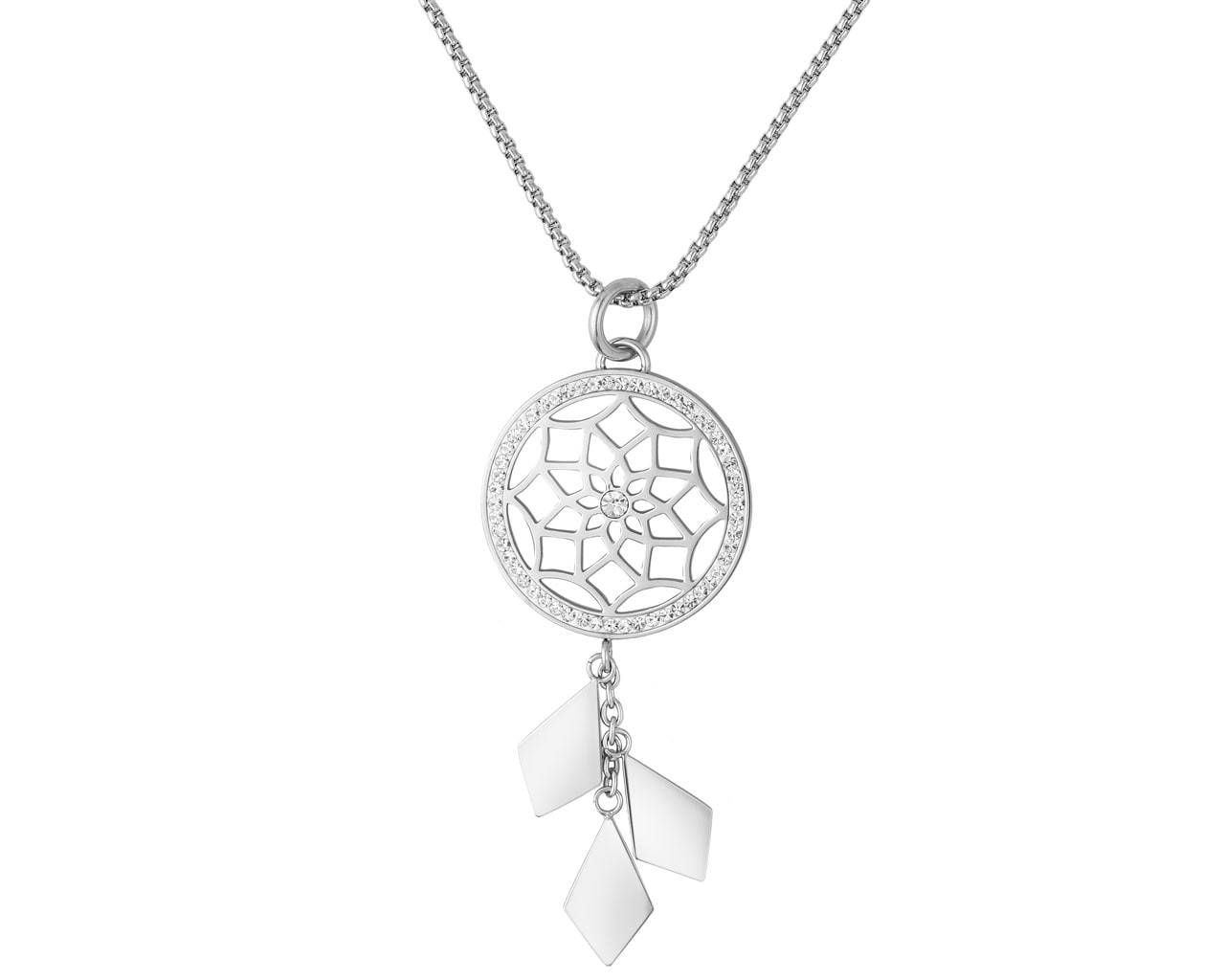 elixa NASZYJNIK ZE STALI SZLACHETNEJ Z KRYSZTAŁAMI - ŁAPACZ SNÓW EL524-2946