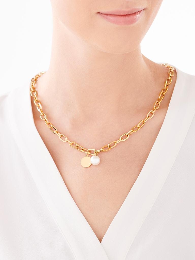 Elixa NASZYJNIK ZE STALI SZLACHETNEJ Z PERŁĄ EL530-4631