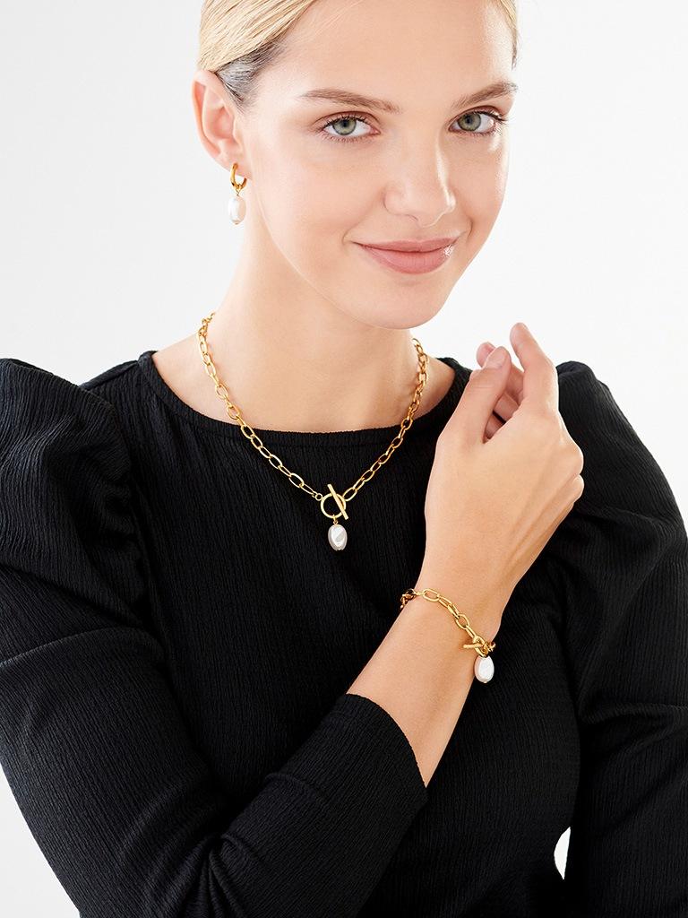 Elixa NASZYJNIK ZE STALI SZLACHETNEJ Z PERŁĄ EL533-2992